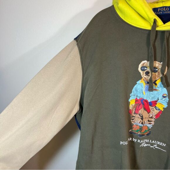 Polo Ralph Lauren Men’s Expedition Voyager Adventure Bear Color Block Hoodie M - Picture 5 of 14